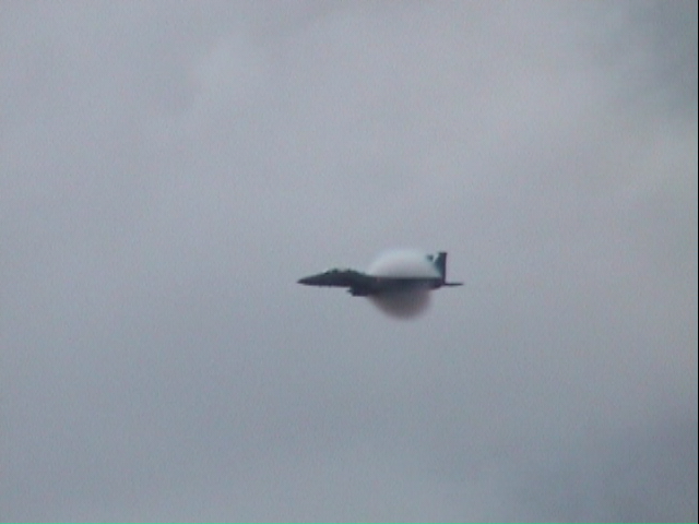 F-15E shrouded in vapour