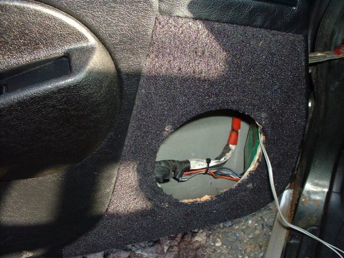 Hole for door mounted speaker
