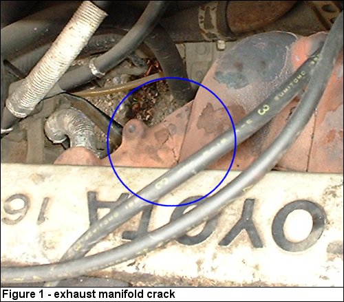 Exhaust manifold crack