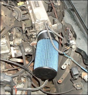 Engine bay with JR filter installed
